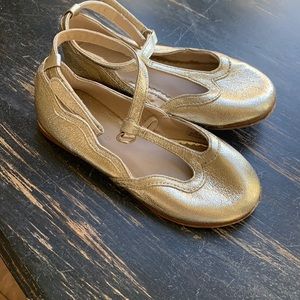 Zara gold girl maryjanes